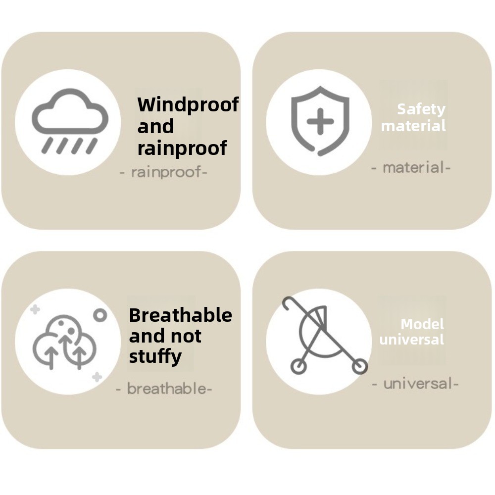 Stroller Rain Cover - Przezroczysta osłona przeciwdeszczowa na wózek dziecięcy,