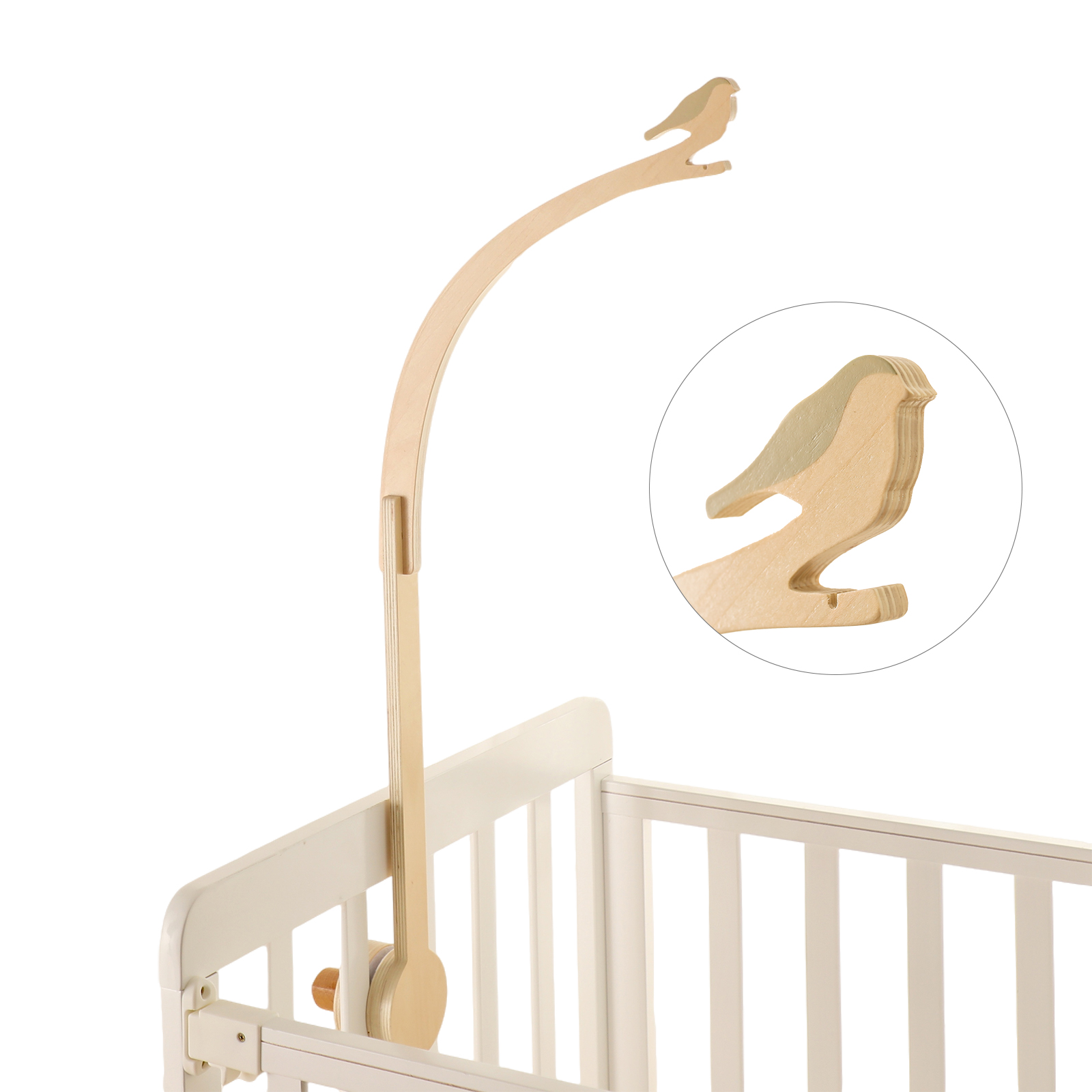 Baby Rattle Toy Set - Mały drewniany wspornik do dzwonek do