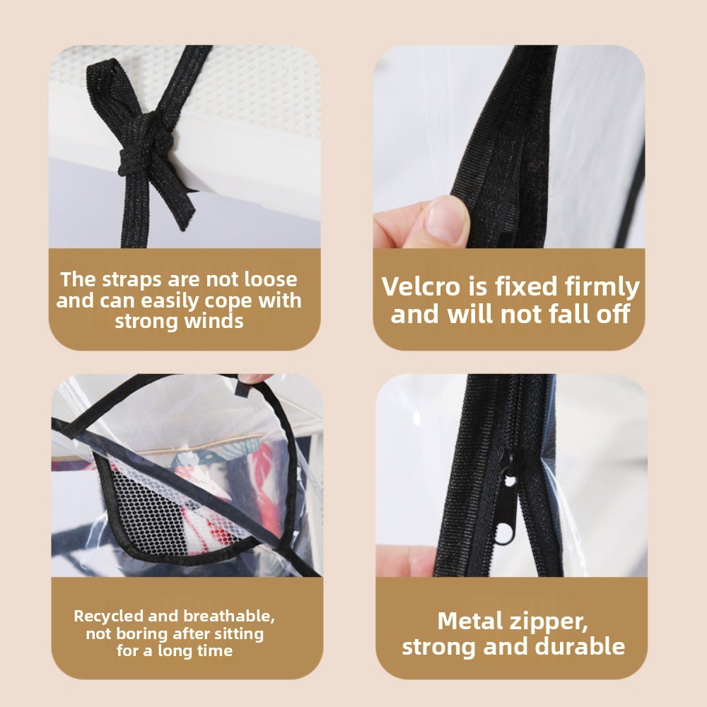 Stroller Rain Cover - Przezroczysta osłona przeciwdeszczowa na wózek dziecięcy,