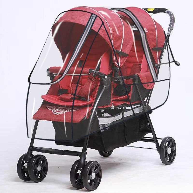 Stroller Rain Cover - Pokrowiec przeciwdeszczowy na wózek bliźniaczy z